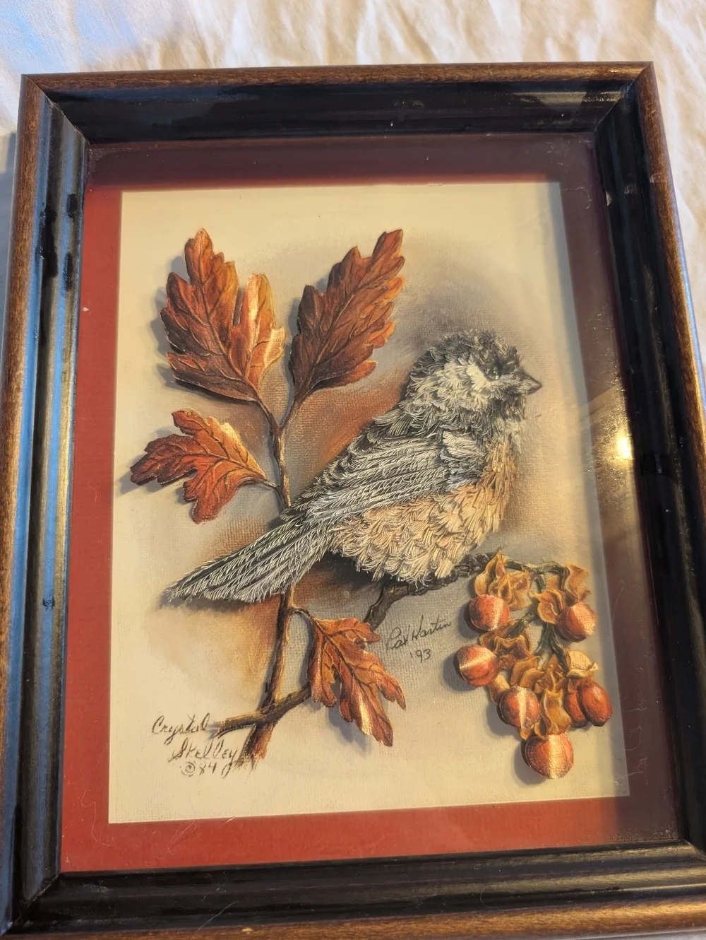 2/40$ Vintage Brown and Maroon Framed 3D Bird Wall Art - Picture 3 of 7